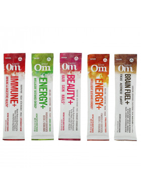 Om Mushrooms, Om Mushroom Drink Pack, Immune+,  Energy+, Beauty+, Brain Fuel+, Energy+, 5 Drink Sticks