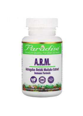 Paradise Herbs, Astragalus, Reishi Maitake, 60 Vegetarian Capsules