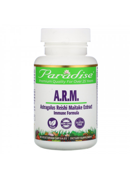 Paradise Herbs, Astragalus, Reishi Maitake, 60 Vegetarian Capsules