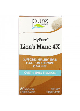 Pure Essence, MyPure, Lion's Mane 4X, 60 Vegi-Caps