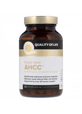 Quality of Life Labs, Kinoko Gold AHCC, Immune Support, 500 mg, 60 Vegicaps