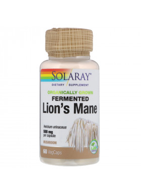 Solaray, Organically Grown Fermented Lion's Mane Mushroom, 500 mg , 60 VegCaps