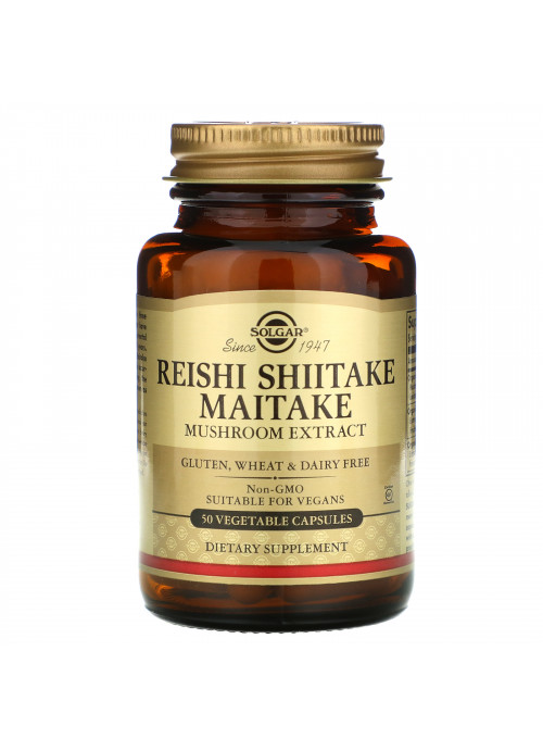 Solgar, Reishi Shiitake Maitake Mushroom Extract, 50 Vegetable Capsules