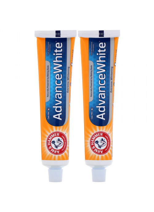 Arm & Hammer, AdvanceWhite, Extreme Whitening Toothpaste, Clean Mint, Twin Pack, 6.0 oz (170 g) Each