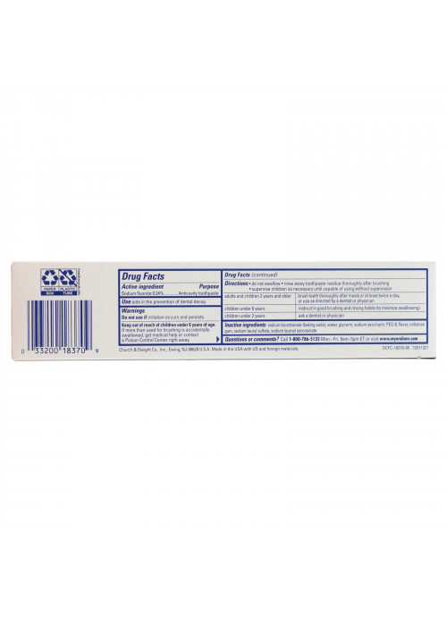 Arm & Hammer, Dental Care, Fluoride Anticavity Toothpaste, Pure Mint, 6.3 oz (178 g)