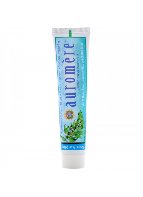 Auromere, Ayurvedic Herbal Toothpaste, Foam-Free,  Mint, 4.16 oz (117 g)
