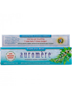 Auromere, Ayurvedic Herbal Toothpaste, Foam-Free,  Mint, 4.16 oz (117 g)