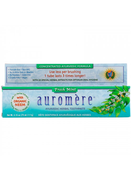 Auromere, Ayurvedic Herbal Toothpaste, Fresh Mint, 4.16 oz (117 g)