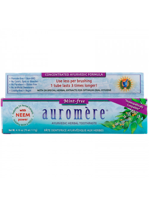 Auromere, Ayurvedic Herbal Toothpaste, Mint-Free, 4.16 oz (117 g)