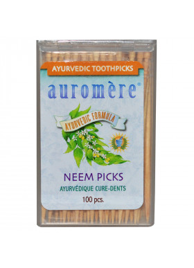 Auromere, Ayurvedic Toothpicks, Neem Picks, 100 Pieces
