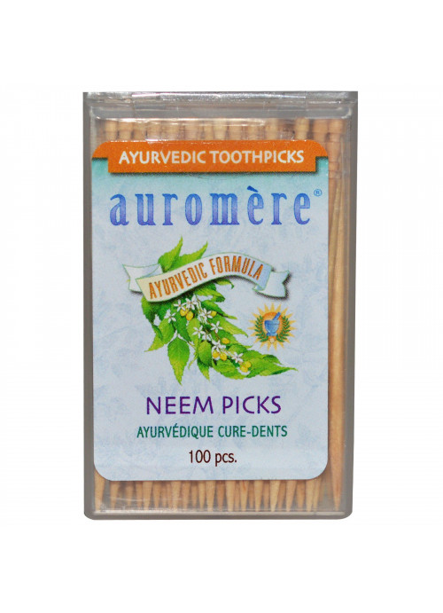 Auromere, Ayurvedic Toothpicks, Neem Picks, 100 Pieces