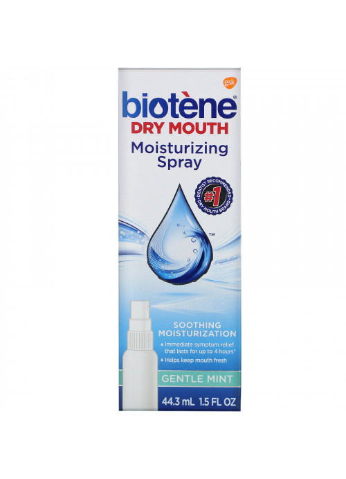 Biotene Dental Products, Dry Mouth Moisturizing Spray, Gentle Mint, 1.5 fl oz (44.3 ml)