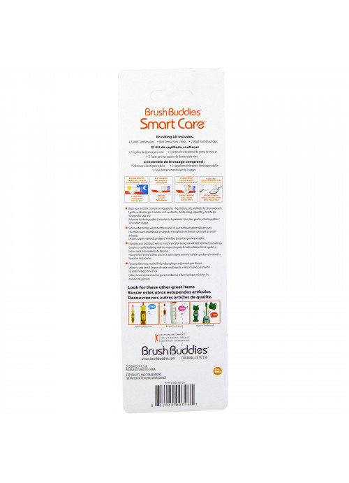 Brush Buddies, Smart Care, Brushing Kit, Adult, 2 Pack