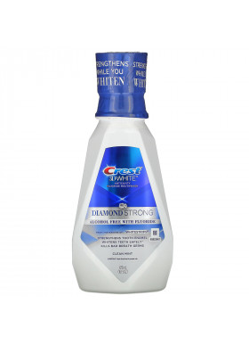 Crest, 3D White, Diamond Strong Mouthwash with Fluoride, Alcohol Free, Clean Mint, 16 fl oz (473 ml)