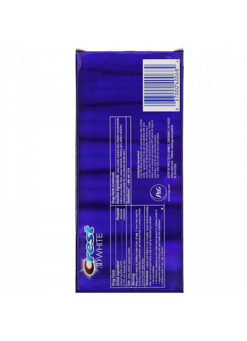 Crest, 3D White, Fluoride Anticavity Toothpaste, Radiant Mint, 2 Pack, 4.1 oz (116 g) Each