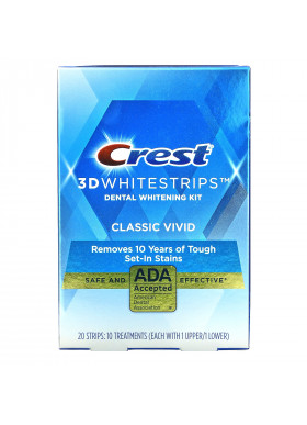 Crest, 3D Whitestrips, Dental Whitening Kit, Classic Vivid, 20 Strips