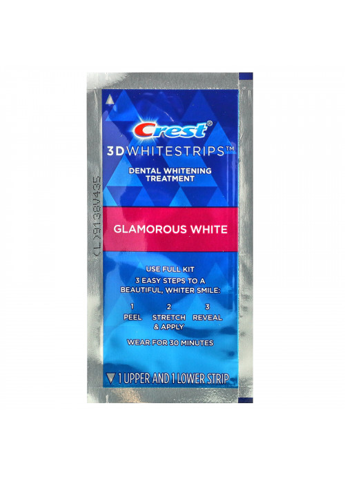 Crest, 3D Whitestrips, Dental Whitening Kit, Glamorous White, 28 Strips