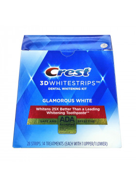 Crest, 3D Whitestrips, Dental Whitening Kit, Glamorous White, 28 Strips
