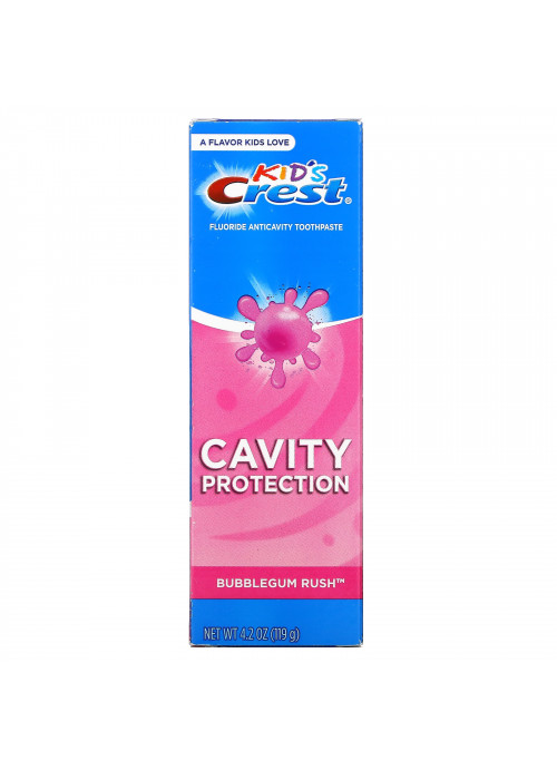 Crest, Kids, Fluoride Anticavity Toothpaste, For Ages 2+, Bubblegum Rush, 4.2 oz (119 g)