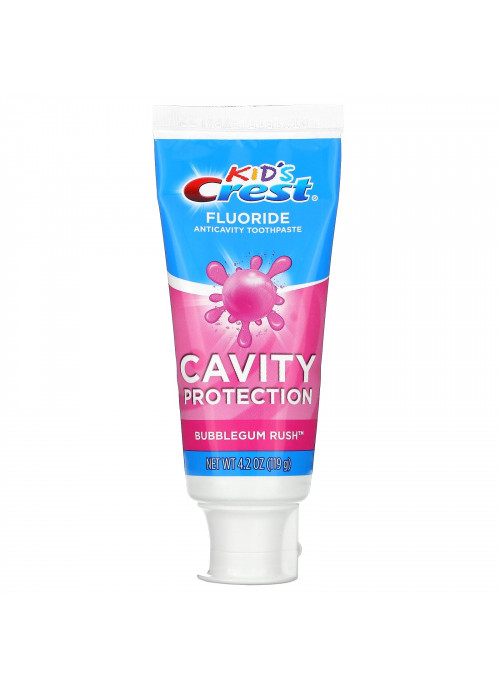 Crest, Kids, Fluoride Anticavity Toothpaste, For Ages 2+, Bubblegum Rush, 4.2 oz (119 g)