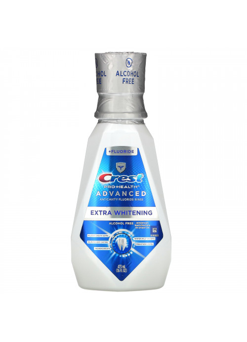 Crest, Pro Health Advanced, Extra Whitening Mouthwash + Fluoride, Alcohol Free, 16 fl oz (473 ml)