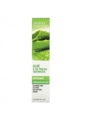 Desert Essence, Aloe & Tea Tree Oil Toothpaste, Peppermint, 6.25 oz (176 g)