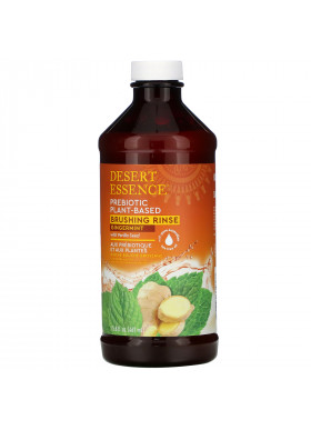 Desert Essence, Prebiotic, Plant-Based Brushing Rinse, Gingermint,  15.8 fl oz (467 ml)