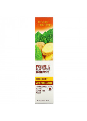Desert Essence, Prebiotic, Plant-Based Toothpaste, Gingermint,  6.25 oz (176 g)