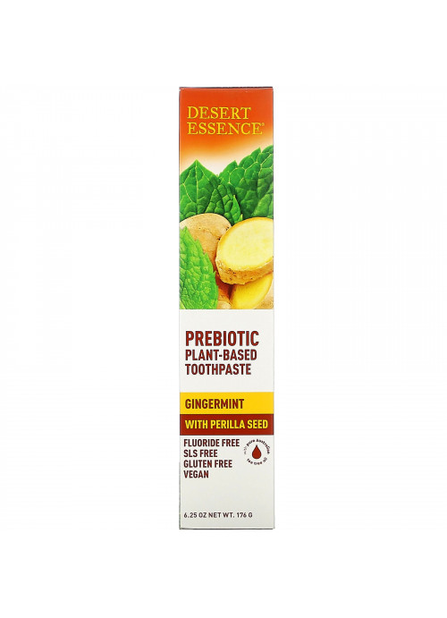 Desert Essence, Prebiotic, Plant-Based Toothpaste, Gingermint,  6.25 oz (176 g)