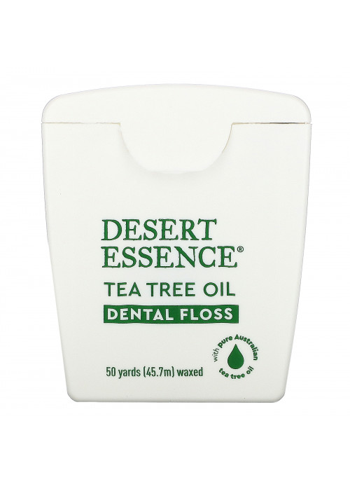 Desert Essence, Tea Tree Oil Dental Floss, Waxed, 50 Yds (45.7 m)