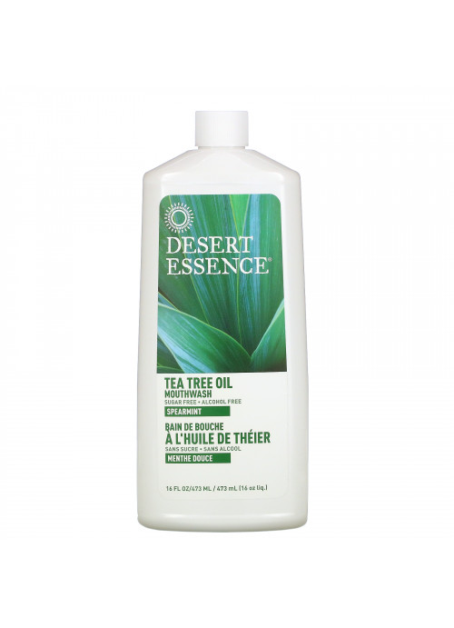 Desert Essence, Tea Tree Oil Mouthwash, Spearmint, 16 fl oz (473 ml)