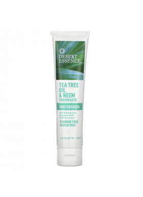 Desert Essence, Tea Tree Oil & Neem Toothpaste, Wintergreen, 6.25 oz (176 g)