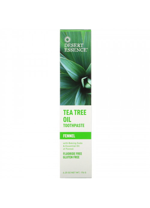 Desert Essence, Tea Tree Oil Toothpaste, Fennel, 6.25 oz (176 g)