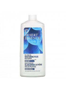 Desert Essence, Tea Tree Oil, Whitening Plus Mouthwash, Cool Mint, 16 fl oz (473 ml)