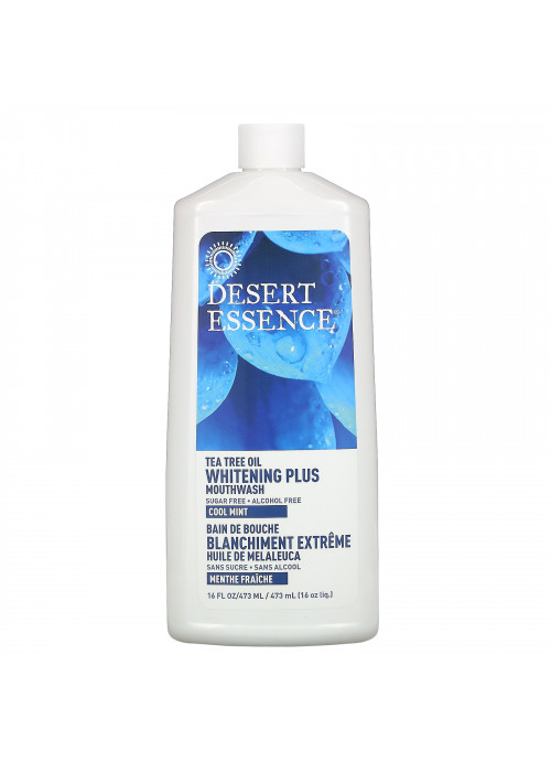 Desert Essence, Tea Tree Oil, Whitening Plus Mouthwash, Cool Mint, 16 fl oz (473 ml)