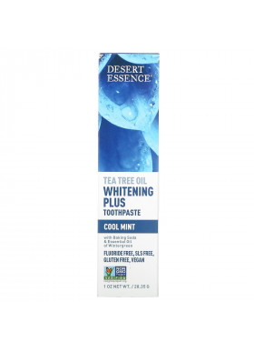 Desert Essence, Tea Tree Oil Whitening Plus Toothpaste, Cool Mint, 1 oz (28.35 g)