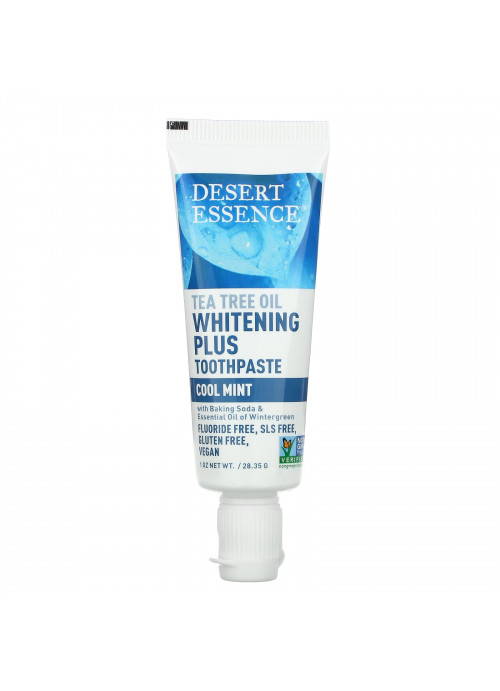 Desert Essence, Tea Tree Oil Whitening Plus Toothpaste, Cool Mint, 1 oz (28.35 g)