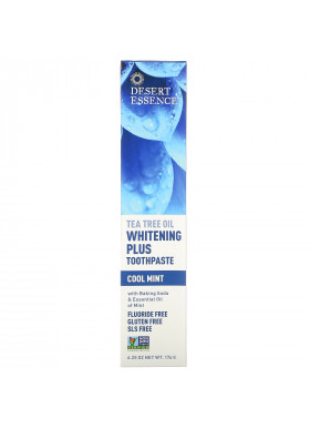 Desert Essence, Tea Tree Oil Whitening Plus Toothpaste, Cool Mint, 6.25 oz (176 g)