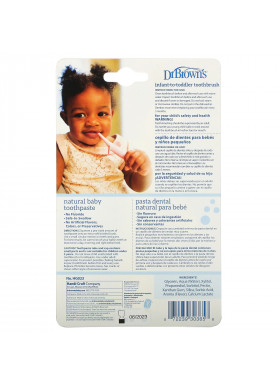 Dr. Brown's, Infant to Toddler Toothbrush Set, 0-3 Years, Pear & Apple, Pink, 1.4 oz (40 g)