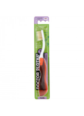 Dr. Plotka, MouthWatchers, Travel, Naturally Antimicrobial Toothbrush, Soft, Red, 1 Toothbrush