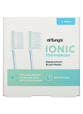 Dr. Tung's, Ionic Toothbrush, Replacement Brush Heads, Soft Bristles, 2 Pack