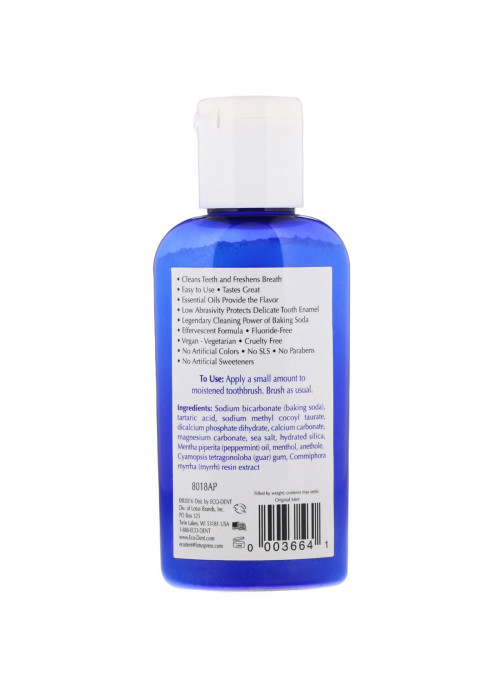 Eco-Dent, Daily Care, Baking Soda Toothpowder, Original Mint, 2 oz (56 g)