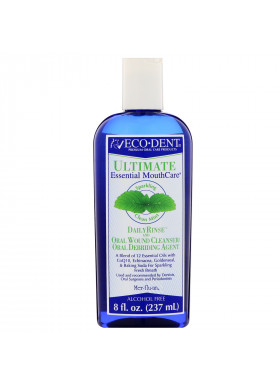 Eco-Dent, Ultimate Essential MouthCare, Daily Rinse & Oral Wound Cleanser, Sparkling Clean Mint, 8 fl oz (237 ml)