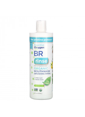 Essential Oxygen, BR Organic Mouthwash Brushing Rinse, Peppermint, 16 fl oz (473 ml)