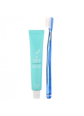 First Salt After Rain, Grey Salt Toothbrush & Toothpaste Set, Dark Blue, 1 Kit