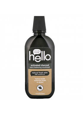 Hello, Activated Charcoal, Extra Freshening Mouthwash, Natural Fresh Mint, 16 fl oz (473 ml)