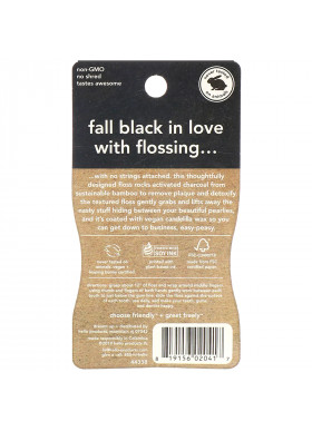 Hello, Activated Charcoal Infused Floss, Natural Peppermint Flavor, 54.6 Yards
