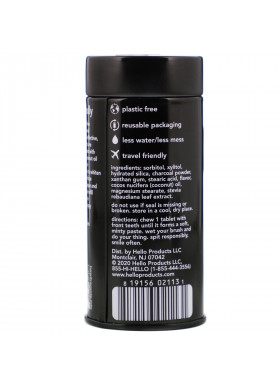 Hello, Activated Charcoal Toothpaste Tablets, Fresh Mint + Coconut Oil, 60 Tablets