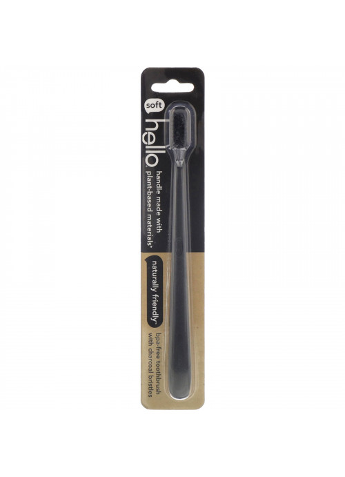 Hello, BPA-Free Toothbrush with Charcoal Bristles, 1 Toothbrush