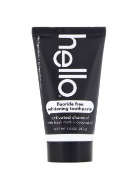 Hello, Fluoride Free Whitening Toothpaste, Activated Charcoal, With Fresh Mint & Coconut Oil, 1.0 oz (28.3 g)